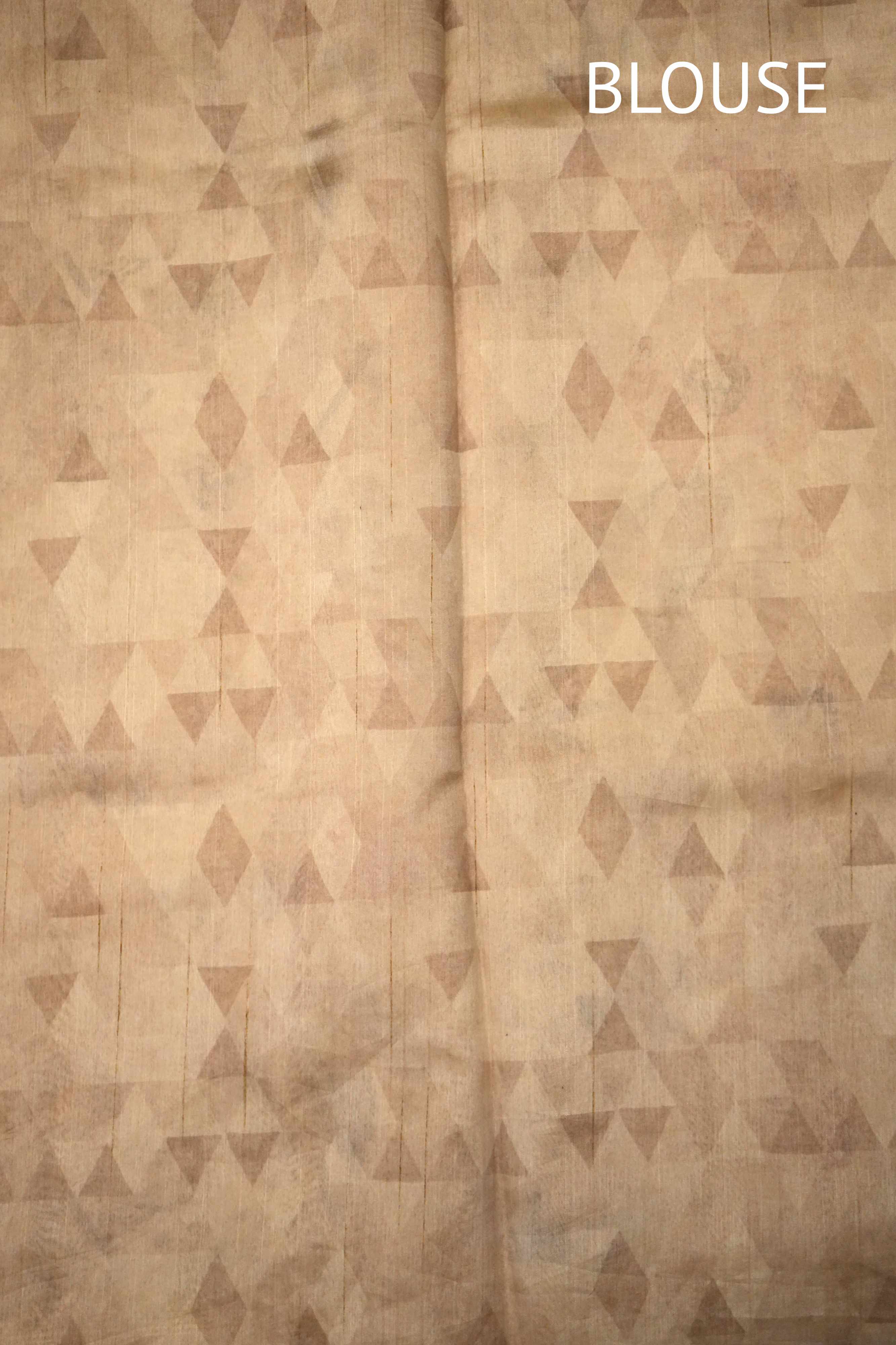Beige Silk Blend Saree