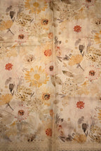 Beige Silk Blend Saree