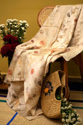 Beige Silk Blend Saree