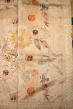 Beige Silk Blend Saree