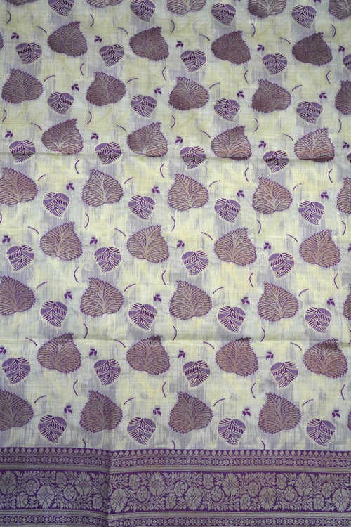 Beige and Magenta Cotton Saree