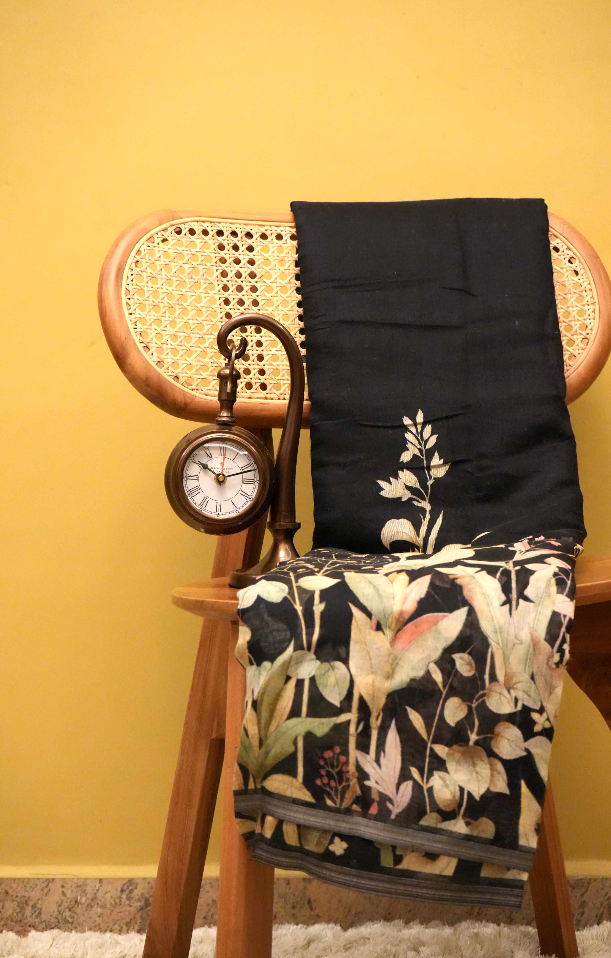 Black Cotton Saree