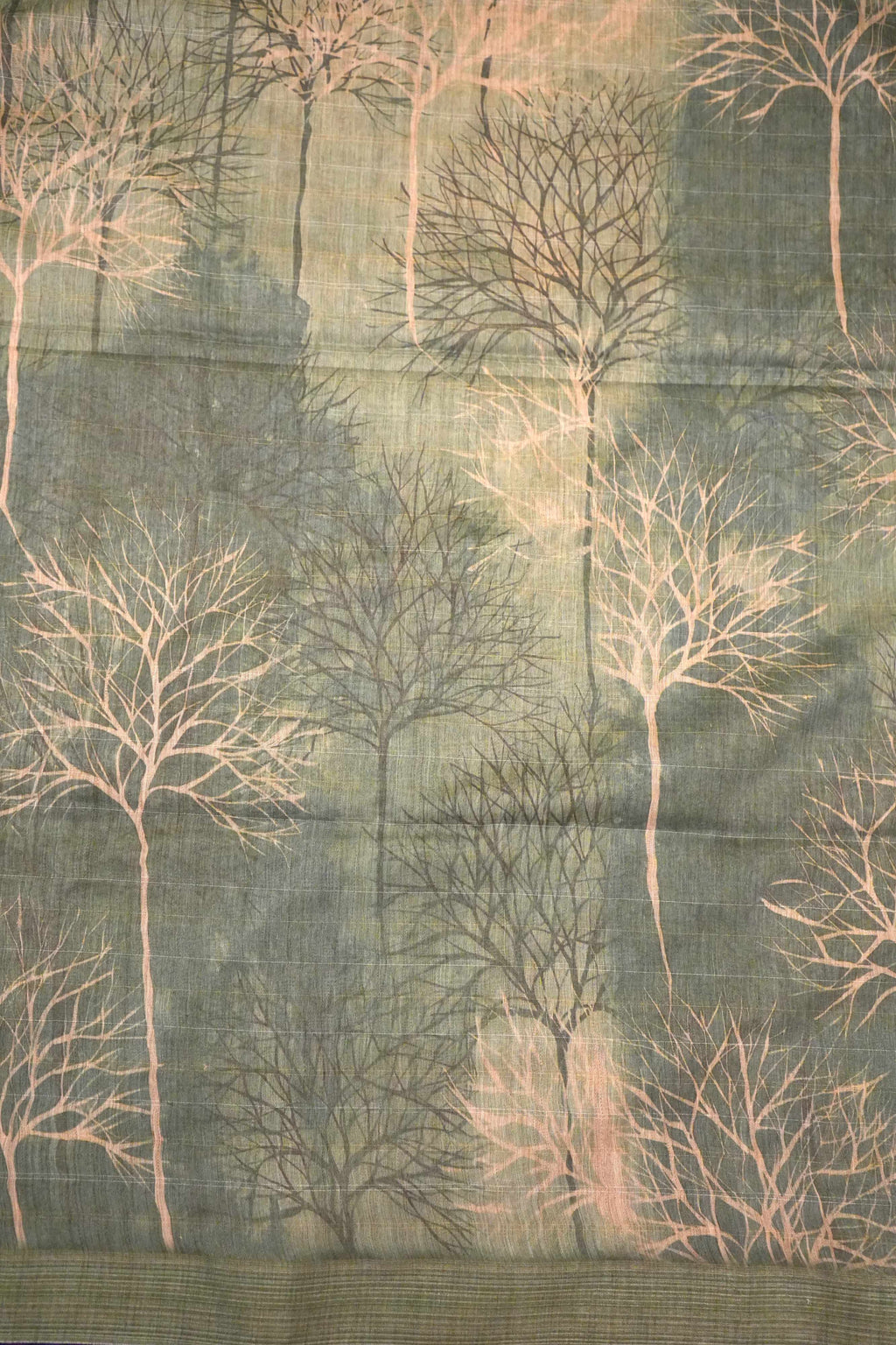 Kalamkari Green Cotton Saree