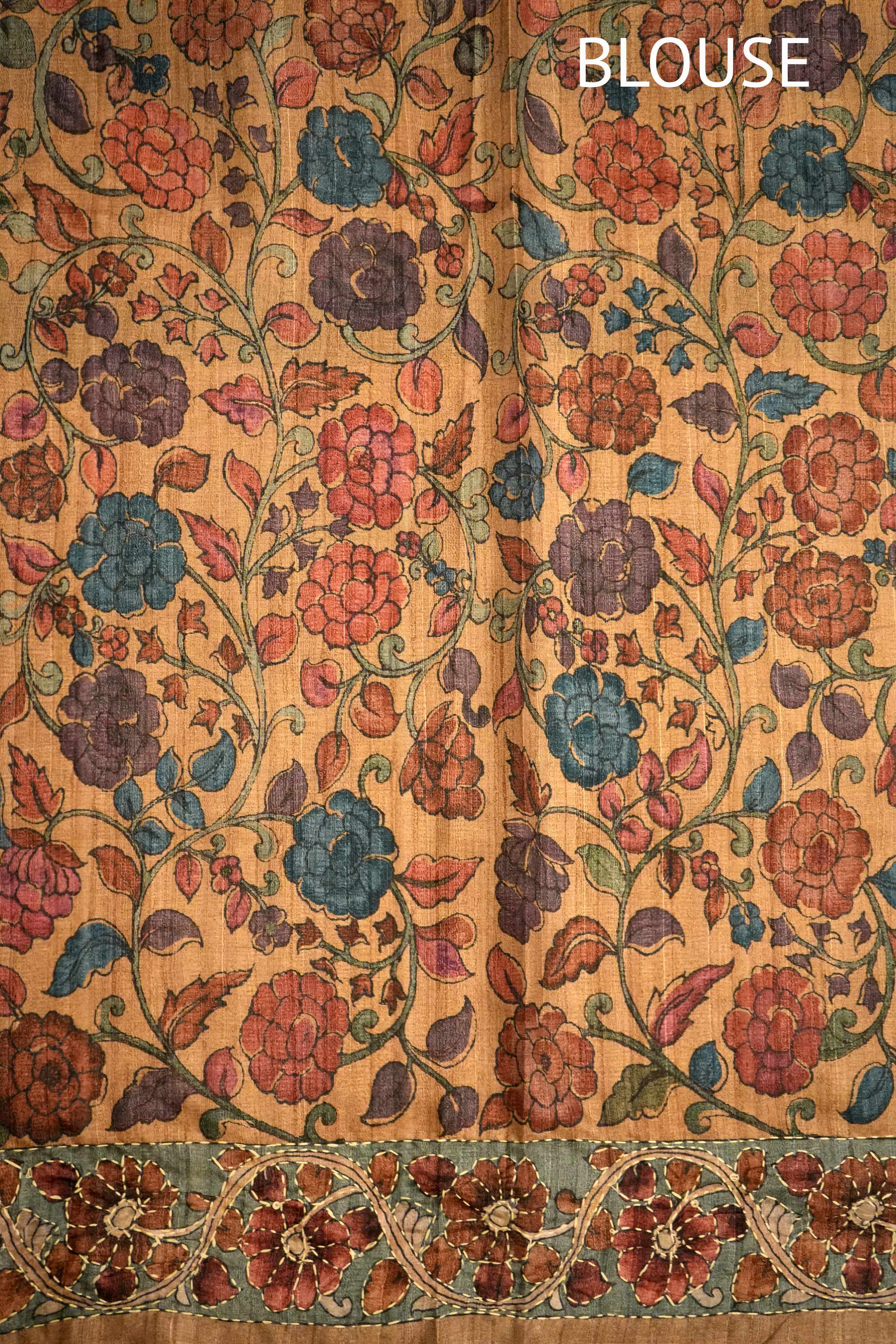 Kantha Work Tussar Silk Saree