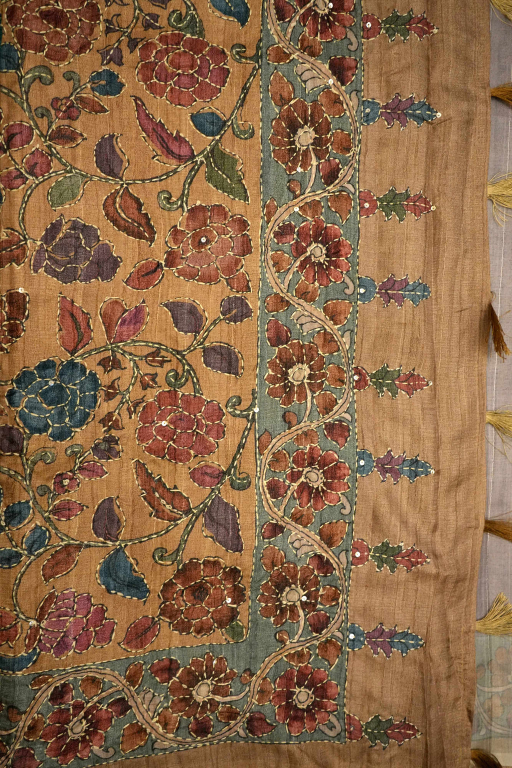 Kantha Work Tussar Silk Saree