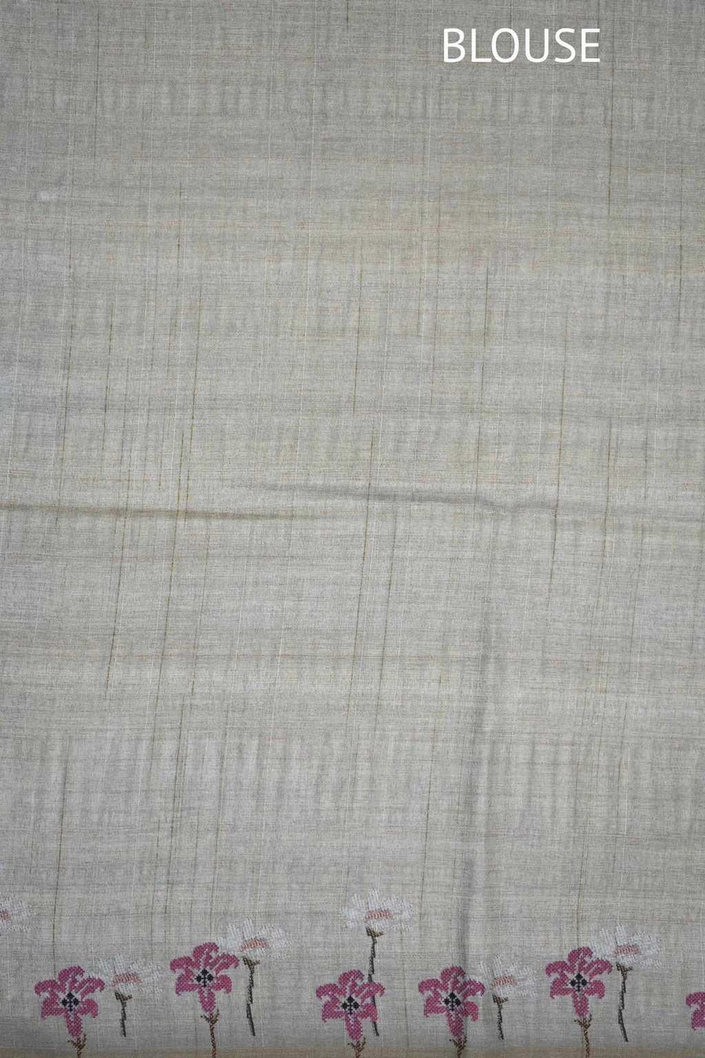 Light Beige Tussar Silk Saree