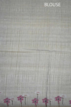 Light Beige Tussar Silk Saree