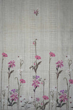 Light Beige Tussar Silk Saree