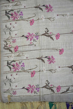 Light Beige Tussar Silk Saree