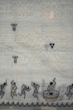 Madhubani Embroidery Cotton Thread Work Saree