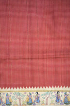 Maroon Tussar Printed Saree
