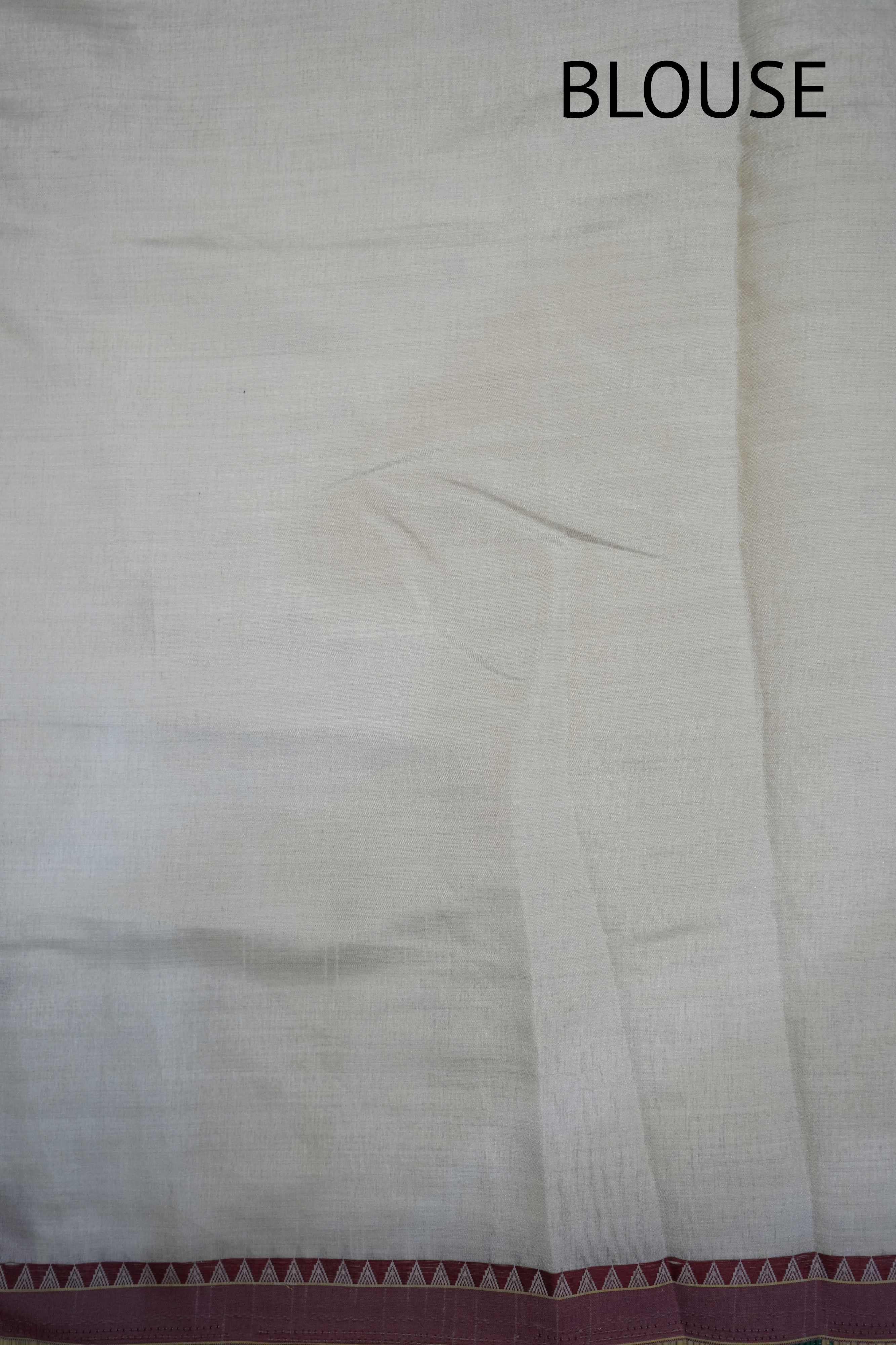 Off‑White Tussar Silk Saree