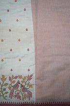 Off‑White Tussar Silk Saree