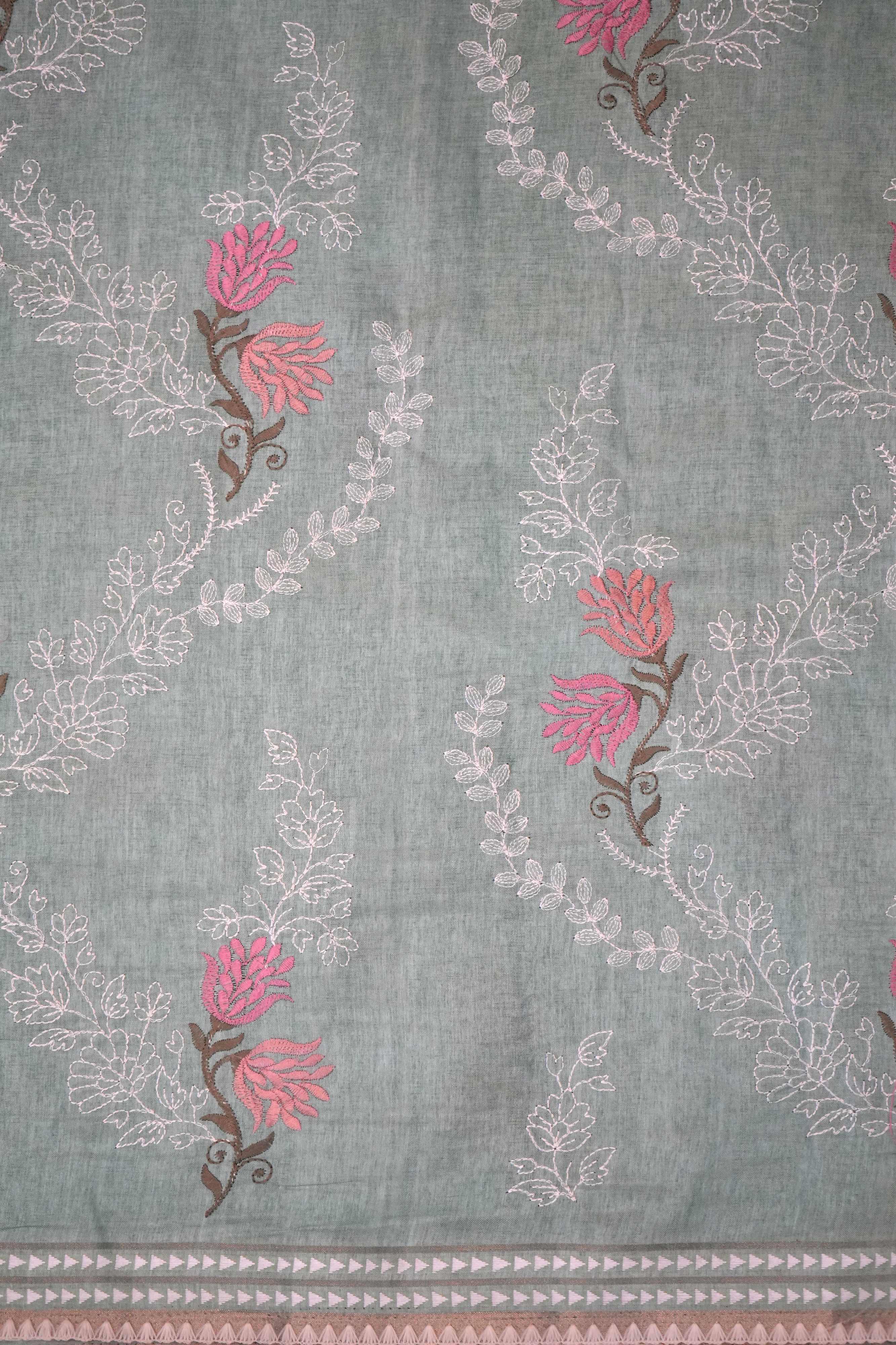 Pista Green Silk‑blend Saree.