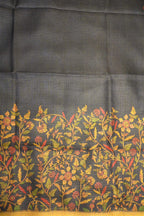 Royal Blue Tussar Printed Saree