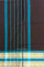 Chettinad Black-Turquoise Cotton Saree