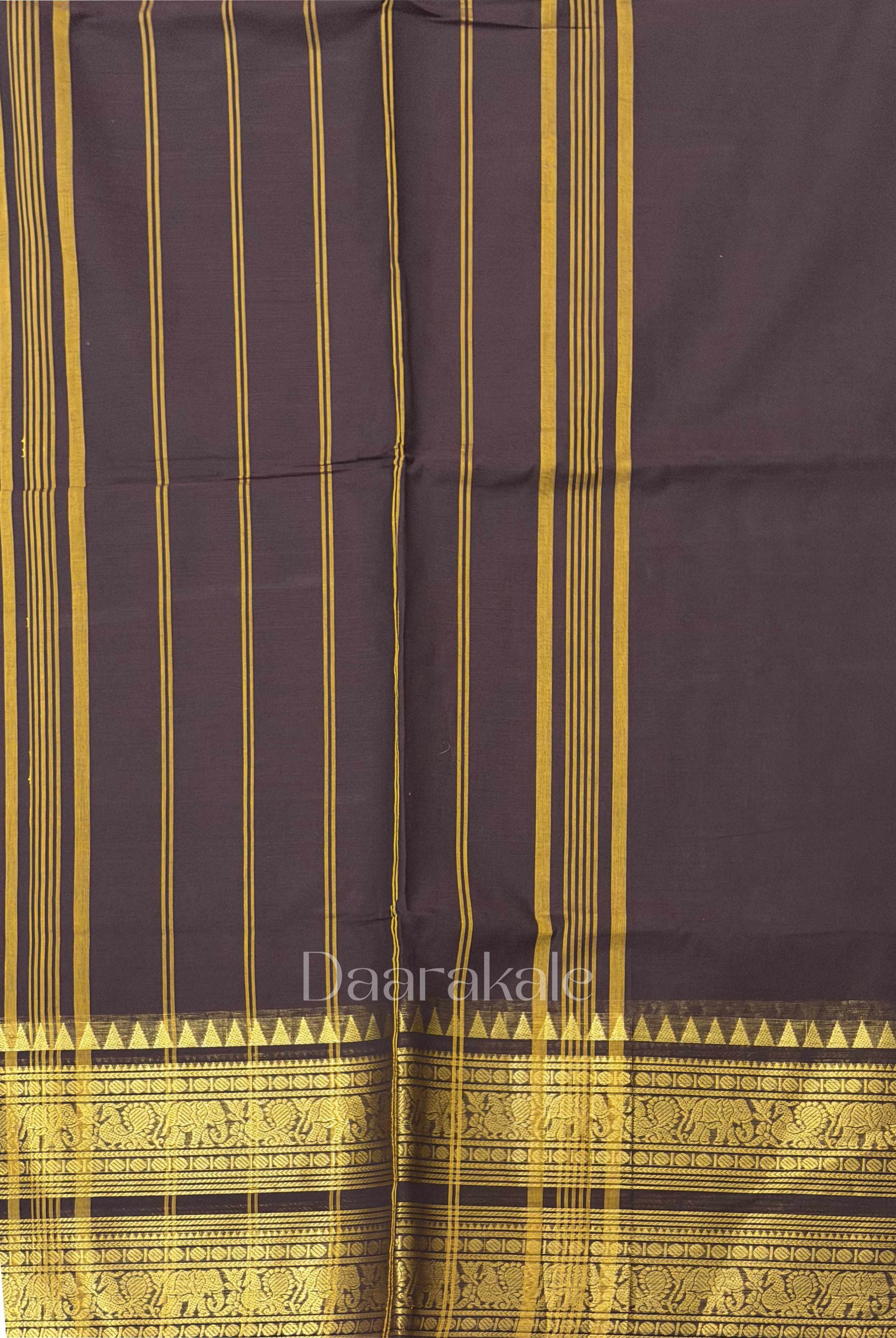 Chettinad Brown Cotton Saree