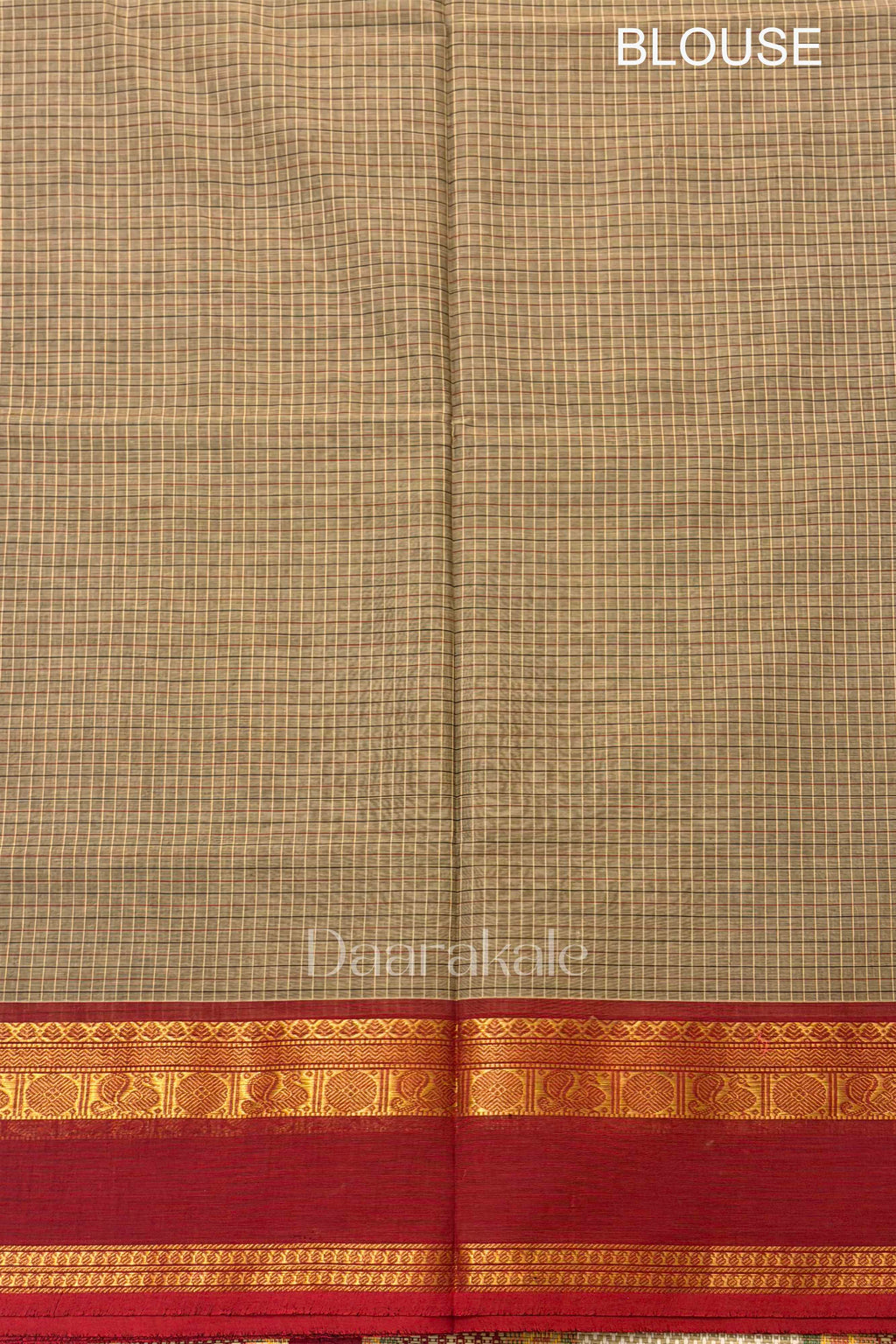 Chettinad Temple Check Cotton Saree