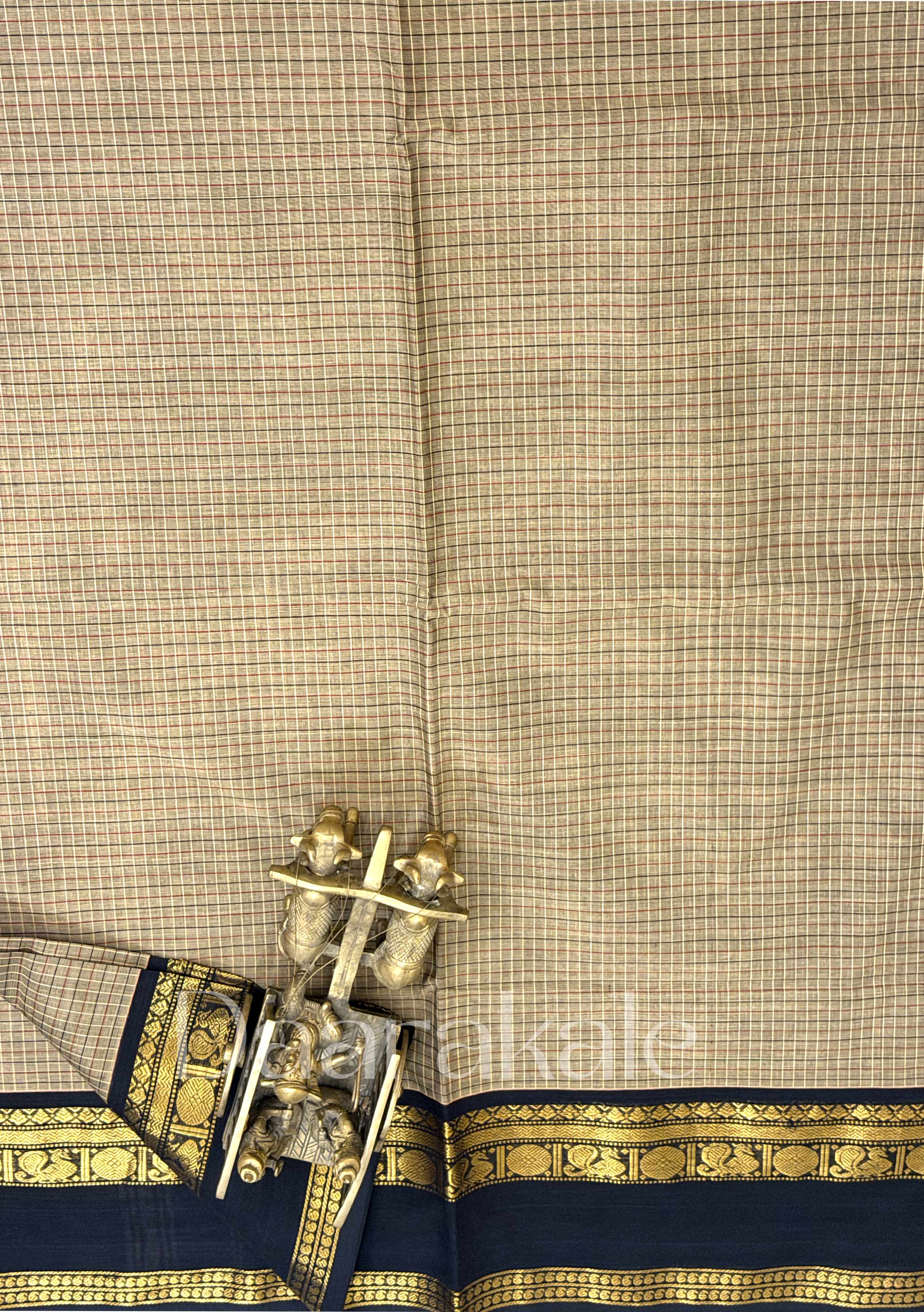 Chettinad Temple Check Cotton Saree