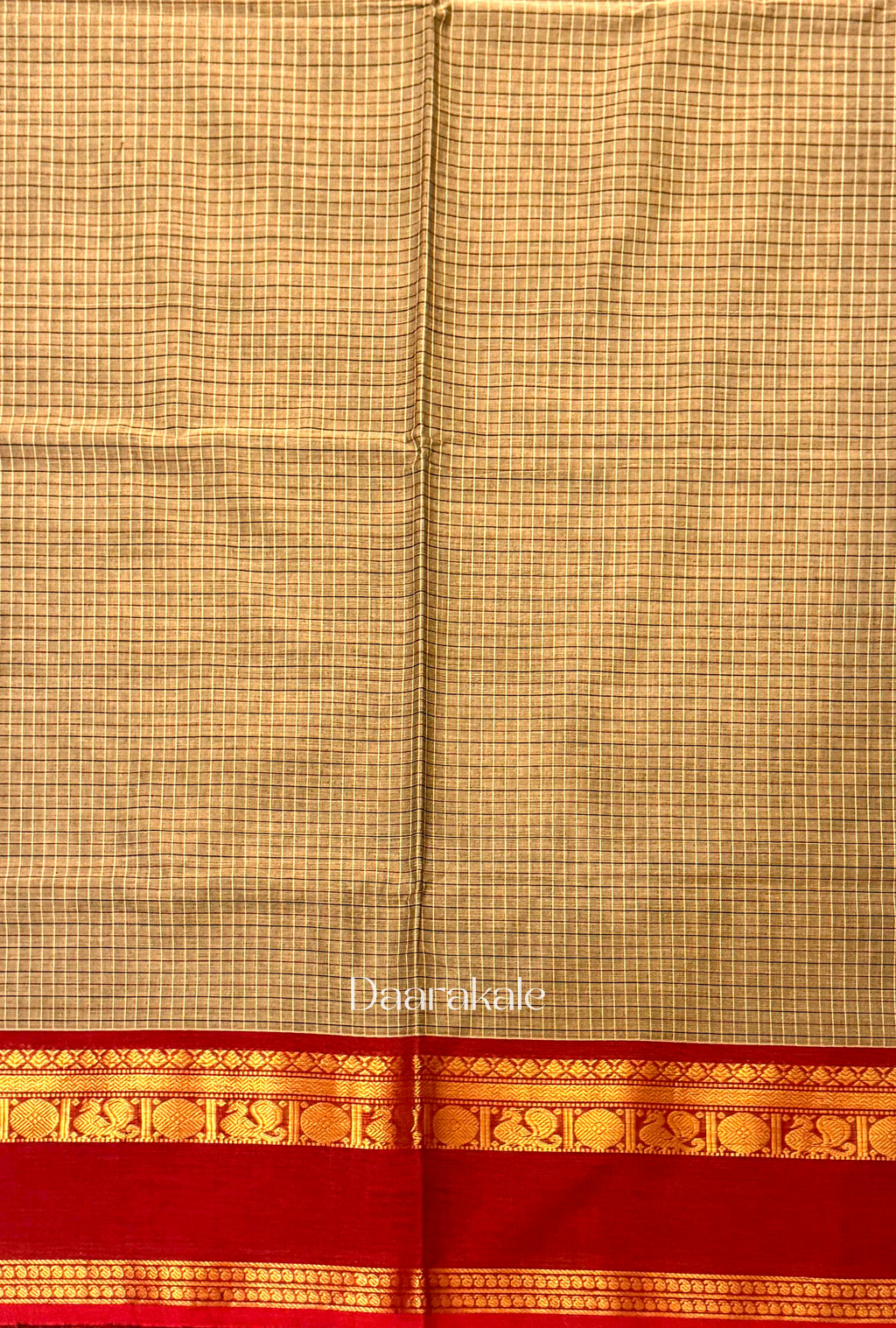 Chettinad Temple Check Cotton Saree