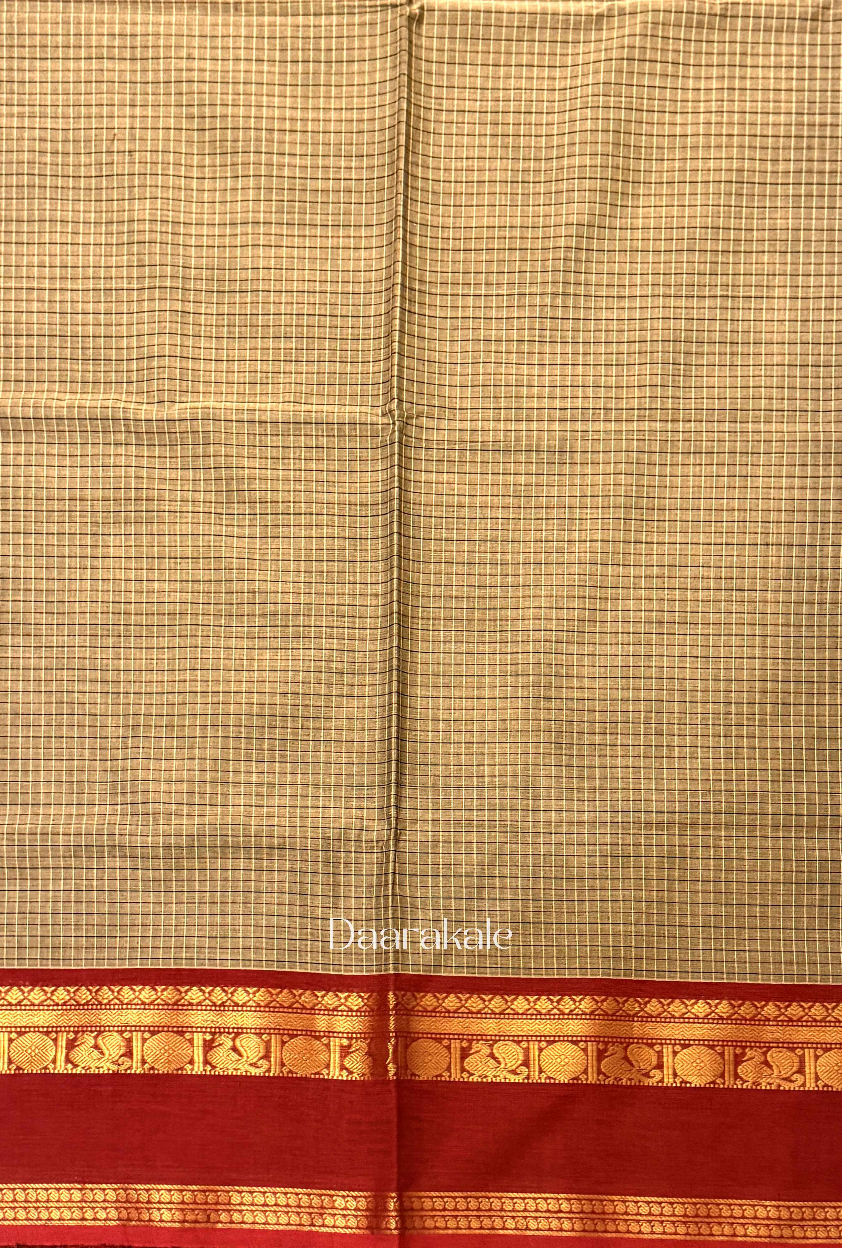 Chettinad Temple Check Cotton Saree