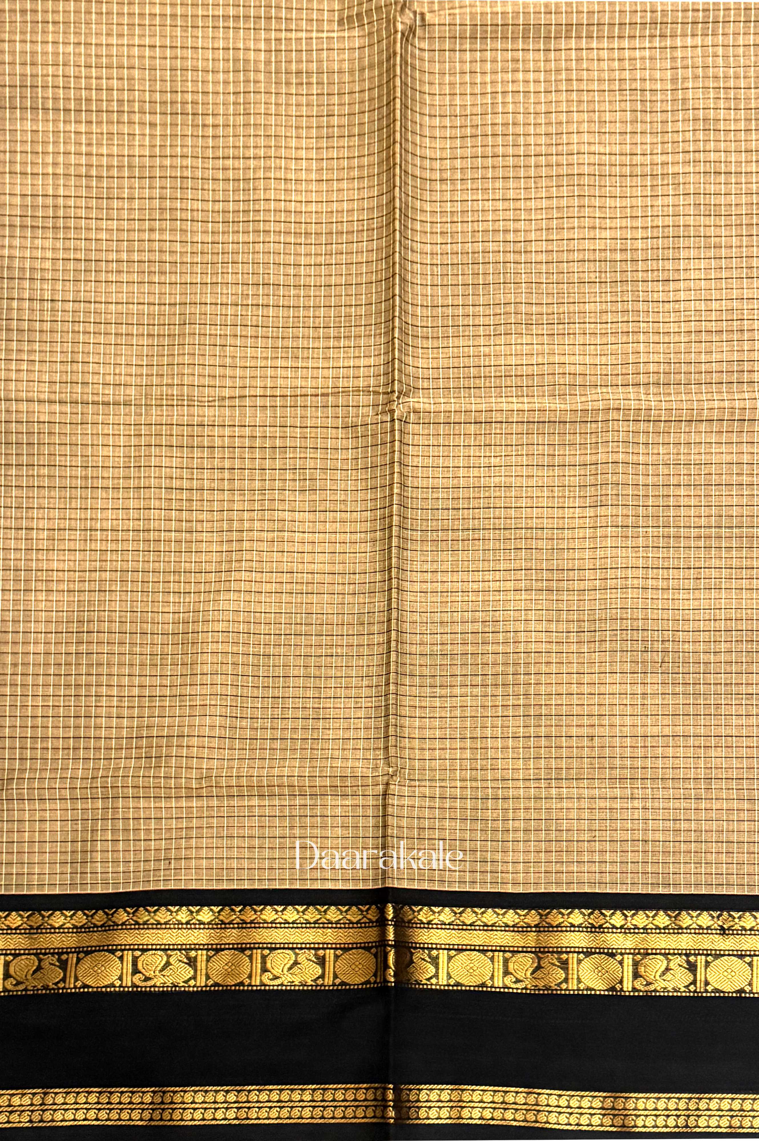 Chettinad Temple Check Cotton Saree