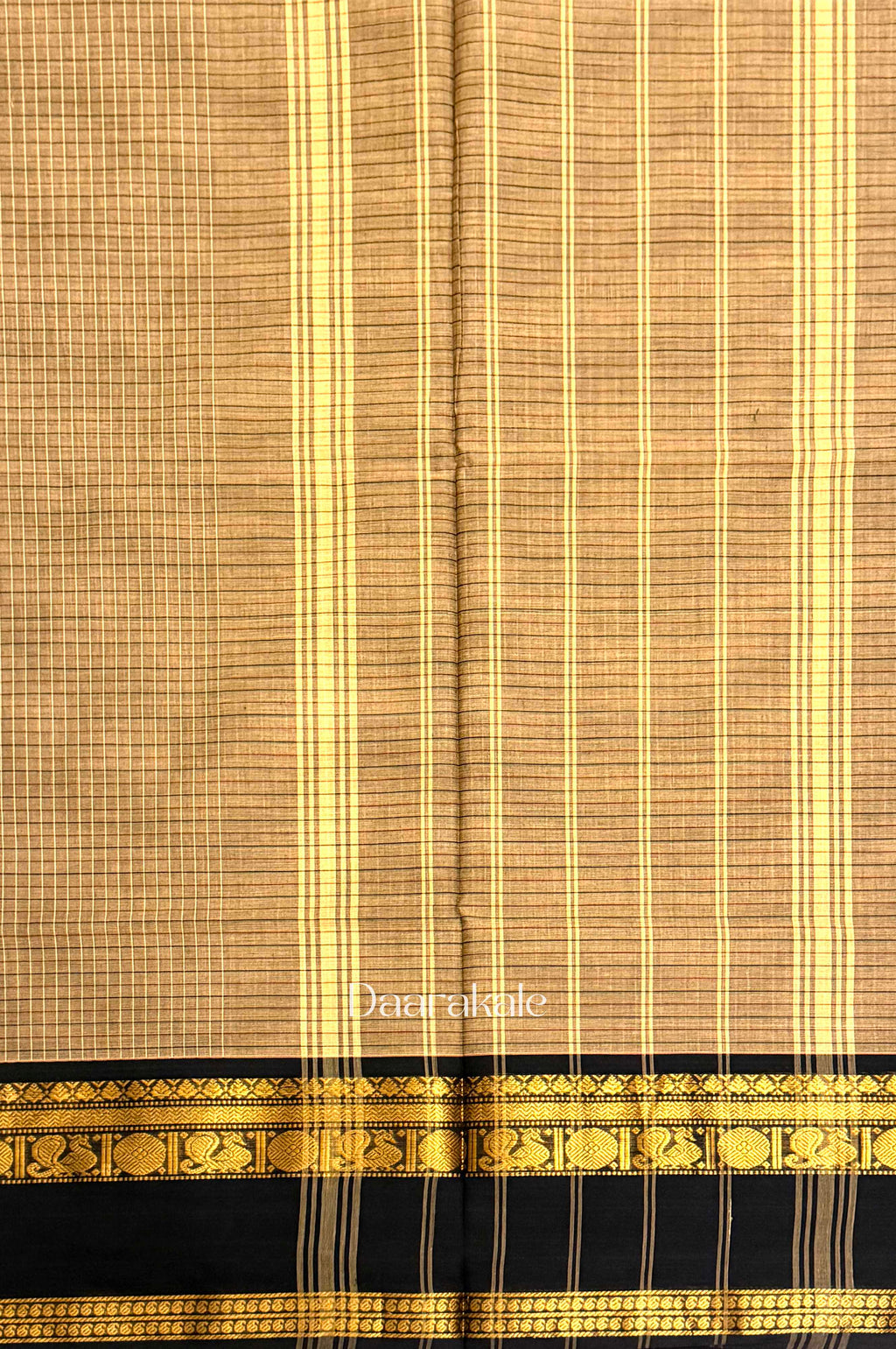 Chettinad Temple Check Cotton Saree