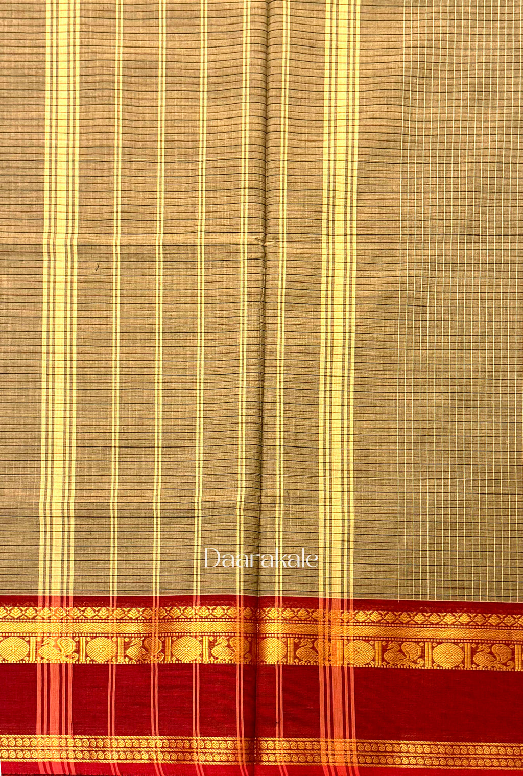 Chettinad Temple Check Cotton Saree