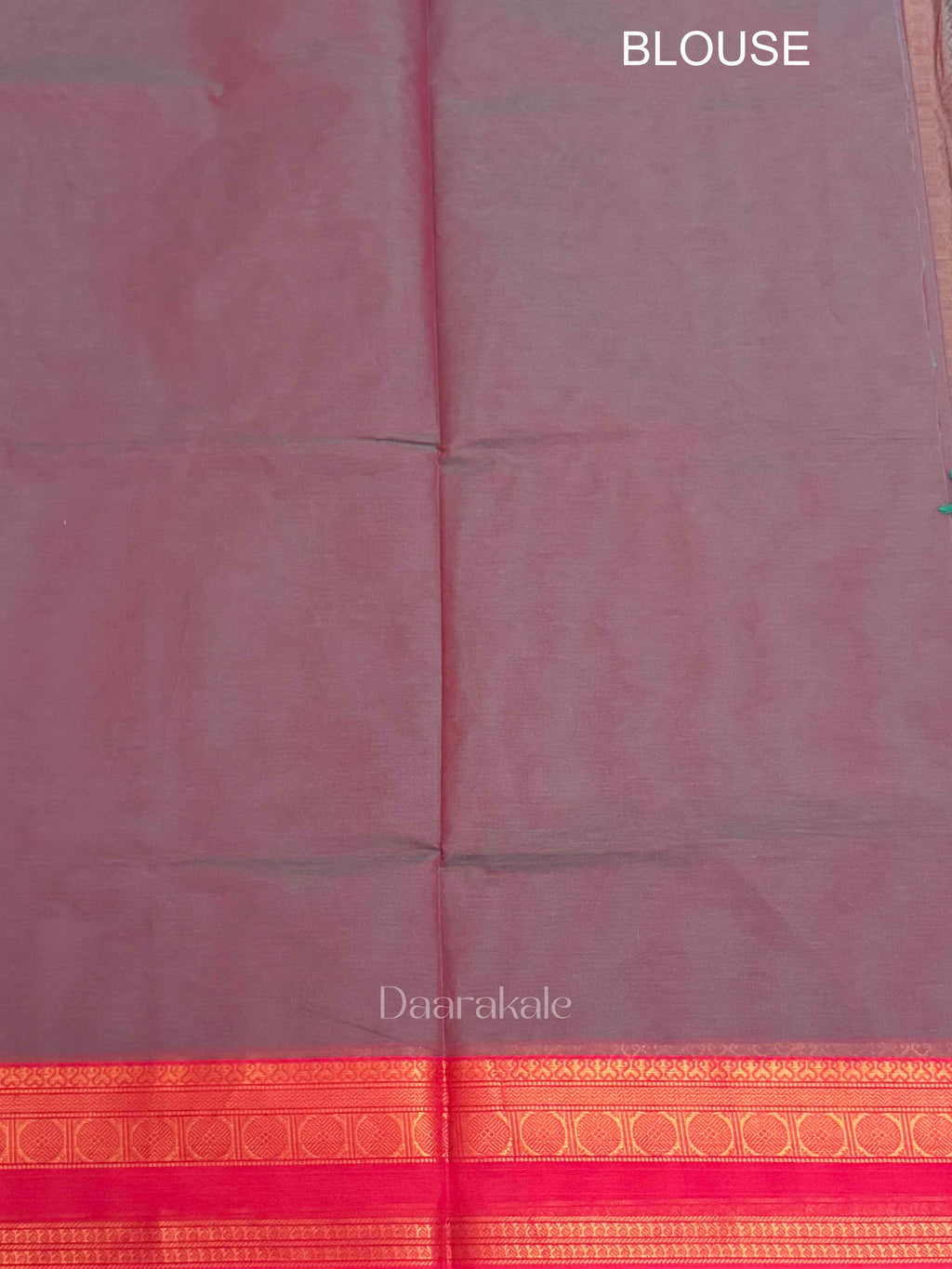 Chettinad Grey-Red Cotton Saree