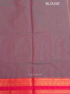 Chettinad Grey-Red Cotton Saree