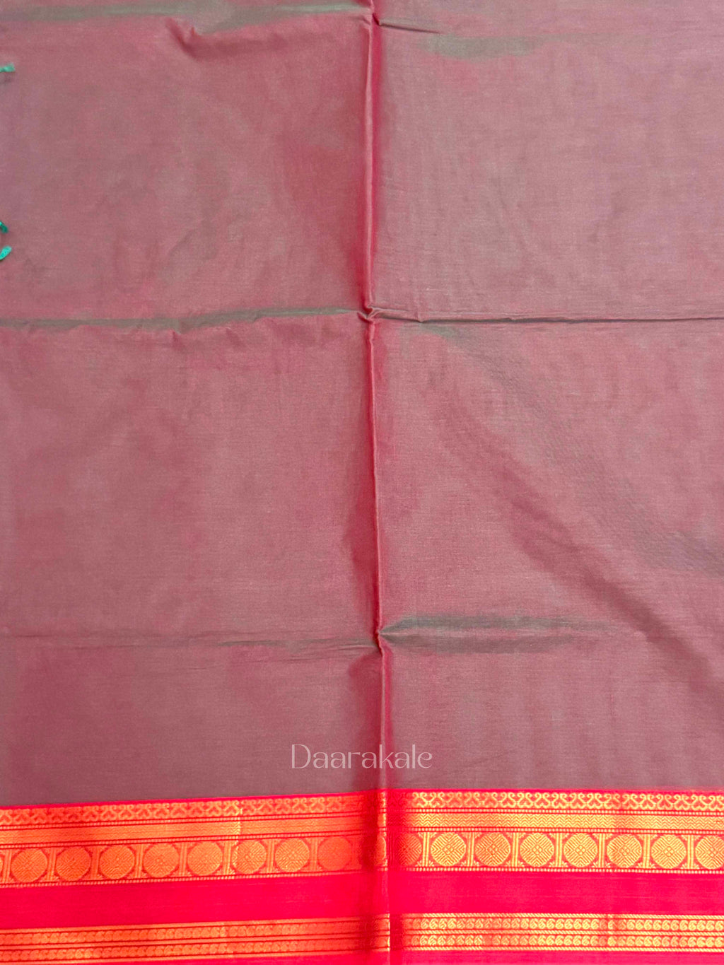 Chettinad Grey-Red Cotton Saree