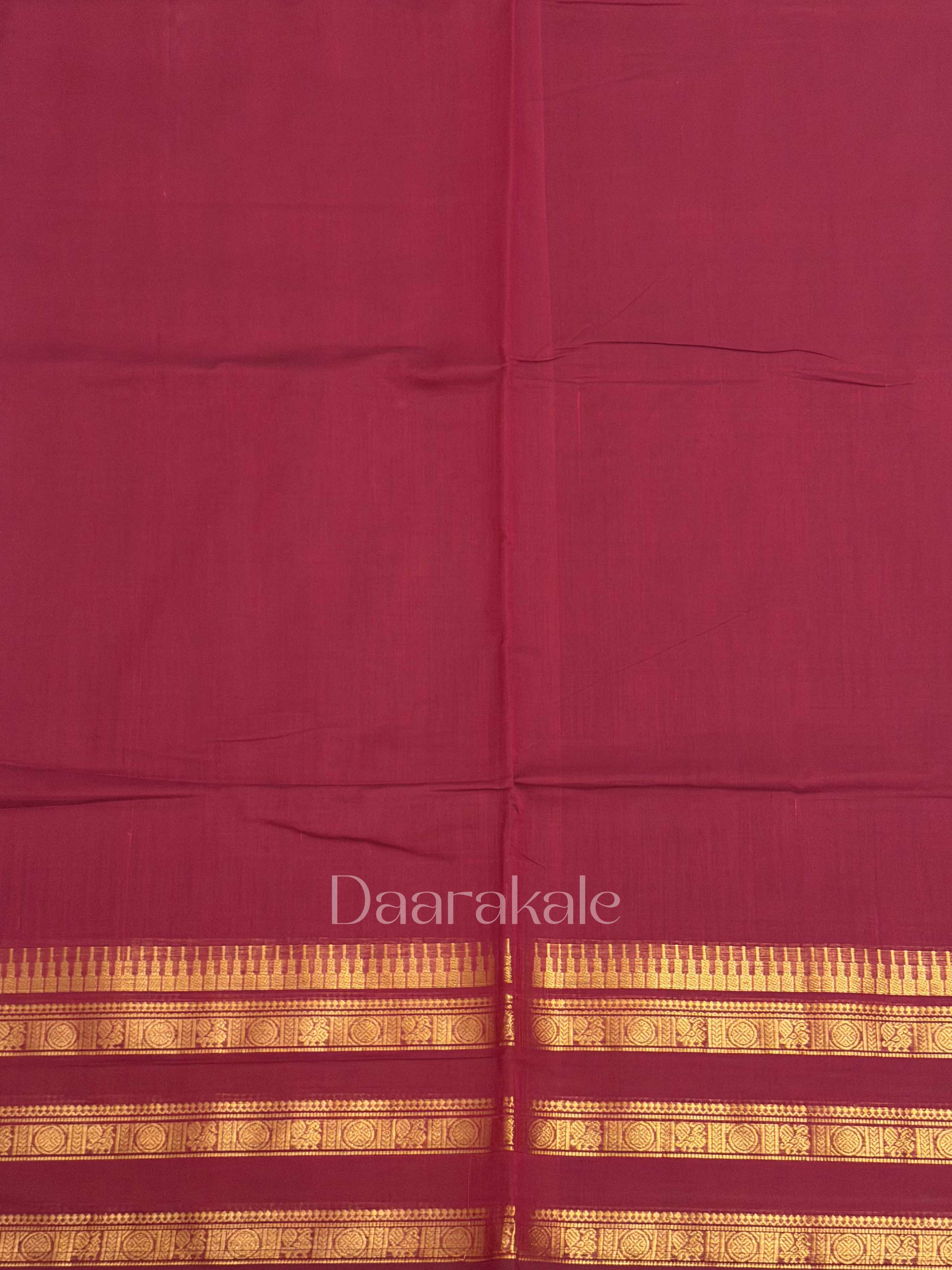 Chetinad maroon cotton saree