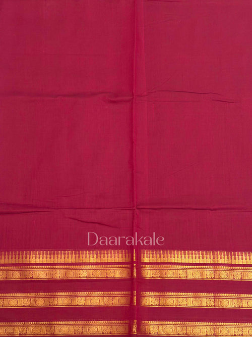 Chetinad maroon cotton saree
