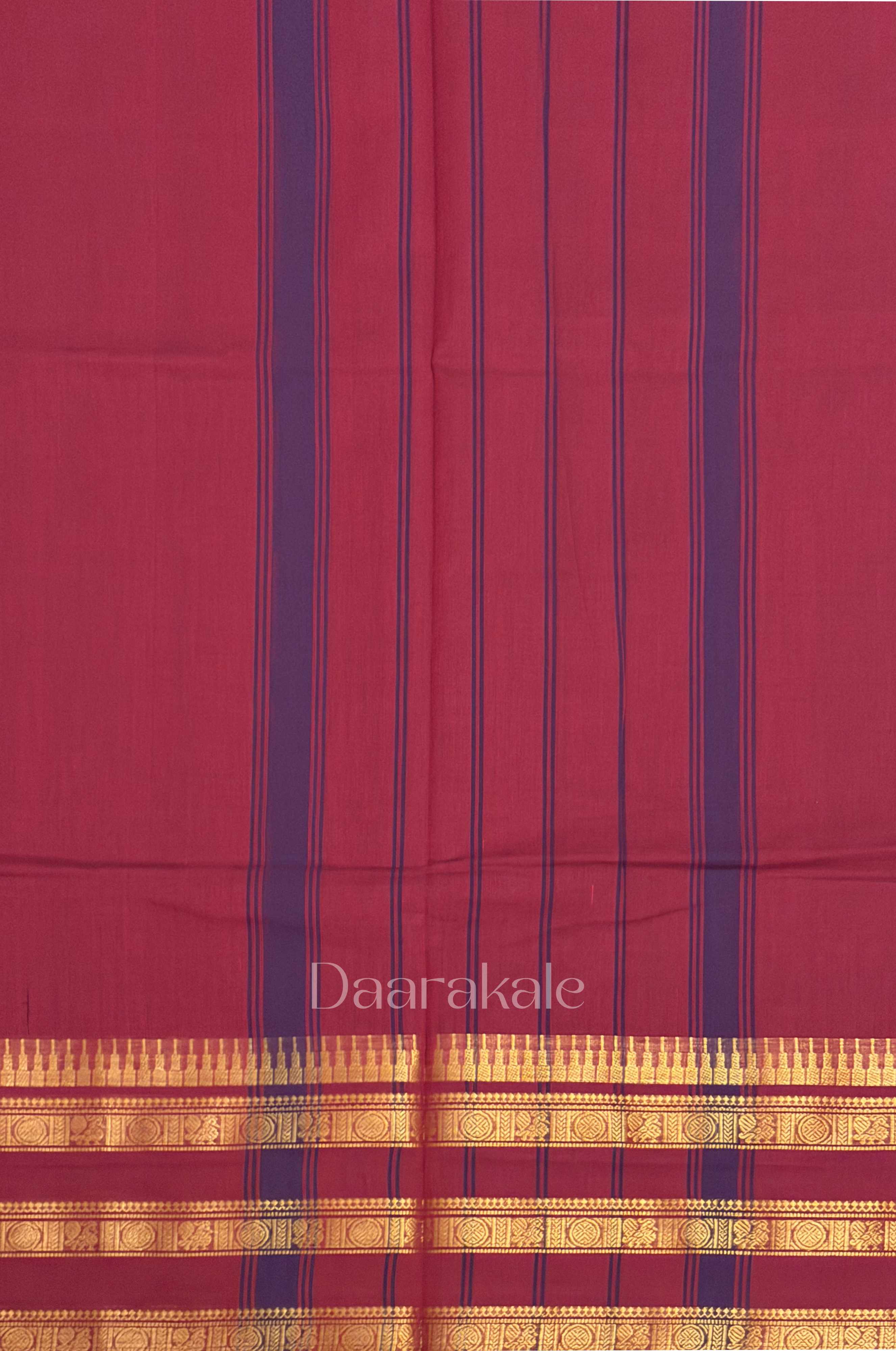 Chetinad maroon cotton saree