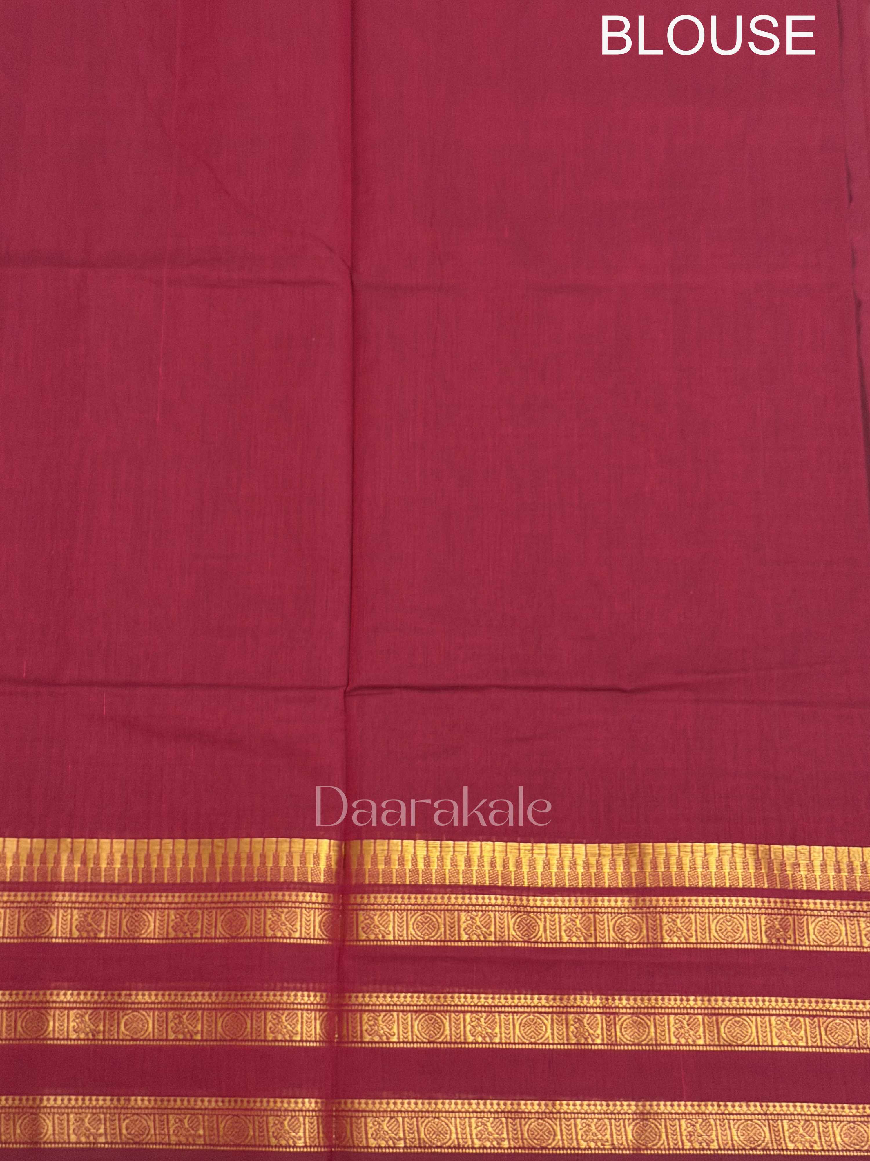 Chetinad maroon cotton saree