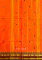 Chettinad Orange Butta Cotton Saree