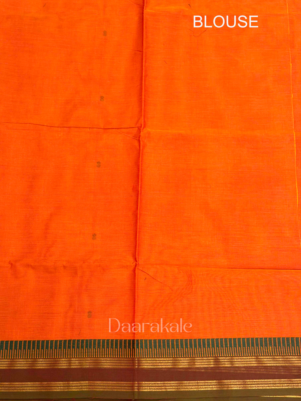 Chettinad Orange Butta Cotton Saree