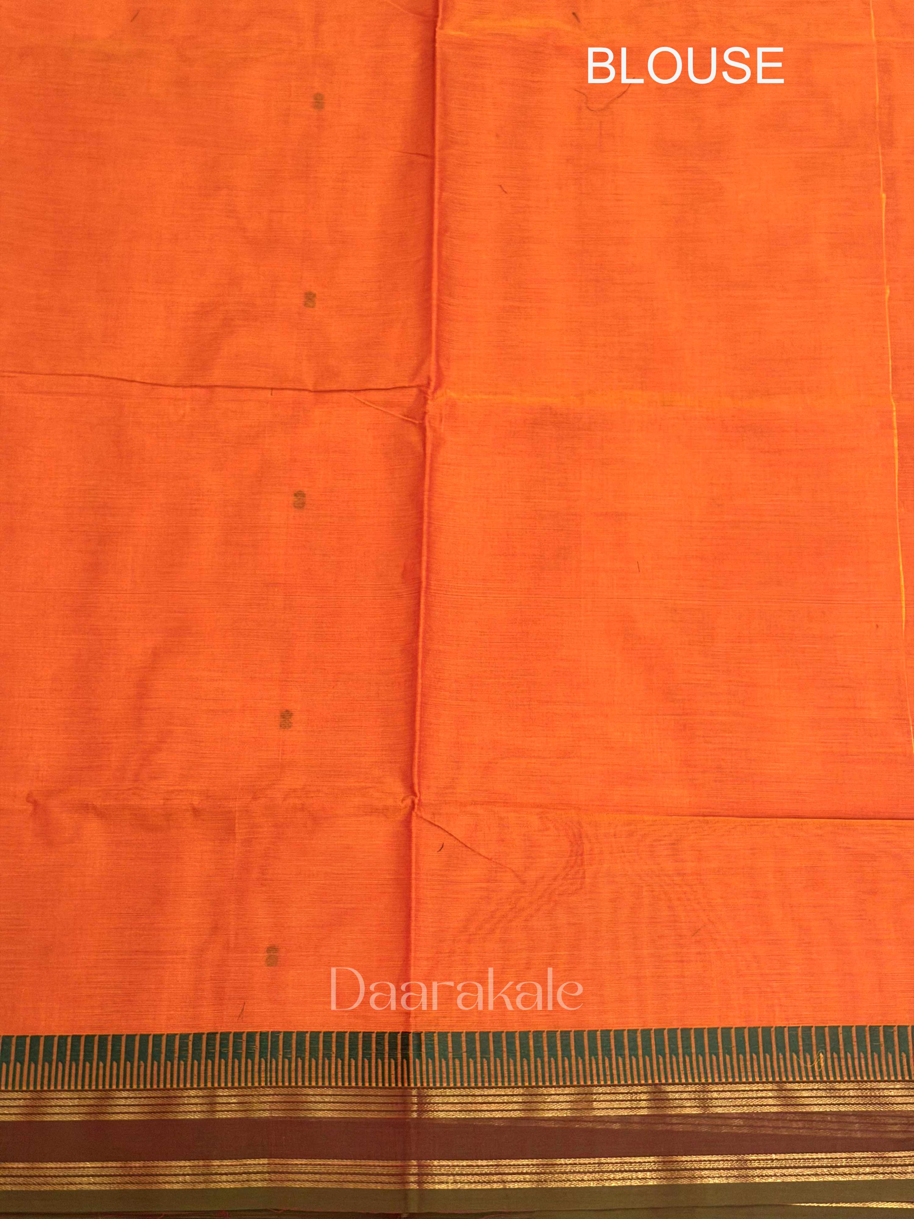 Chettinad Orange Butta Cotton Saree