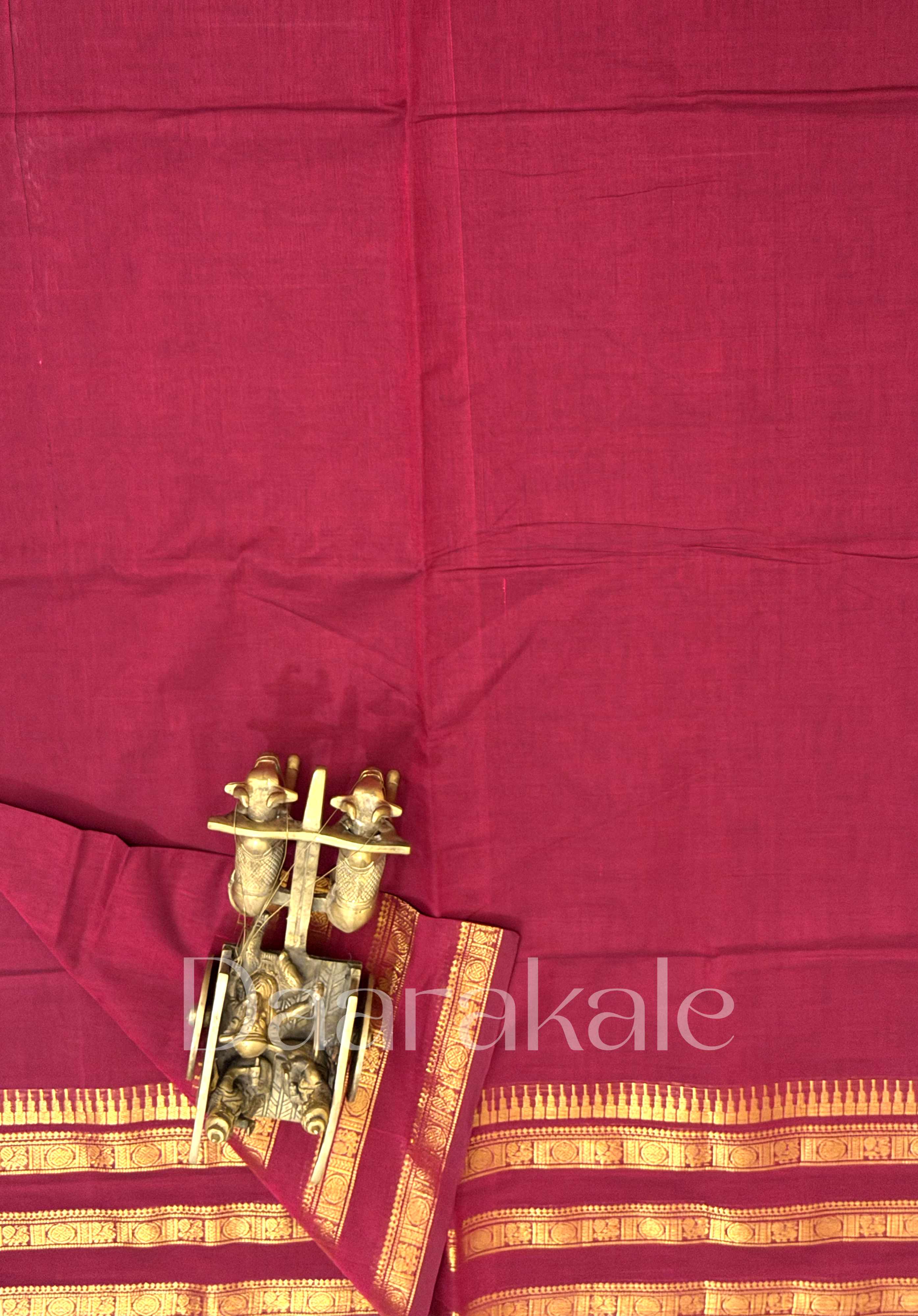 Chetinad maroon cotton saree