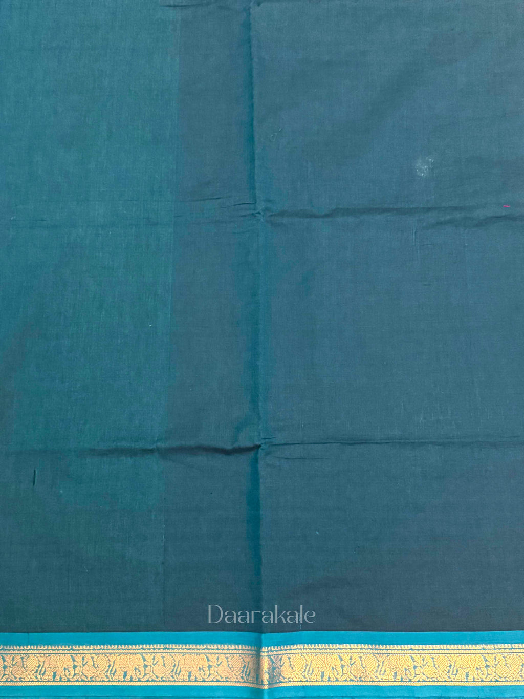 Chettinad Teal Temple Cotton Saree