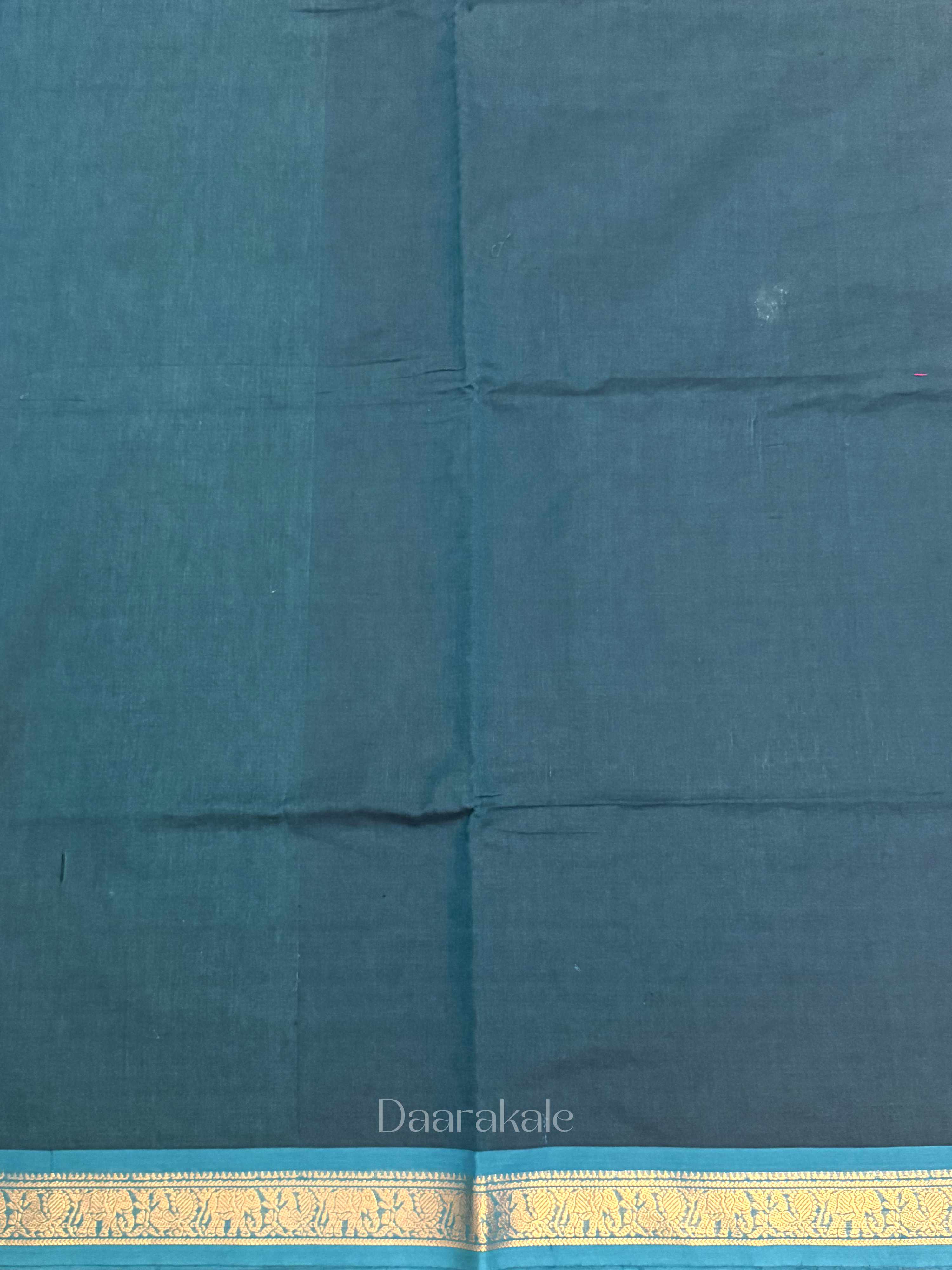 Chettinad Teal Temple Cotton Saree