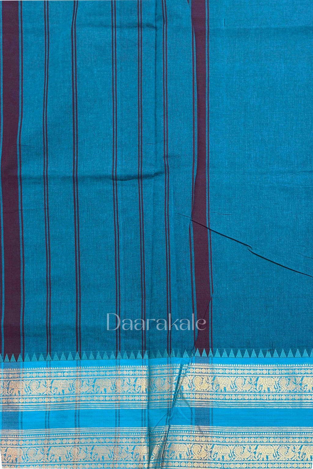 Chettinad Teal Temple Cotton Saree