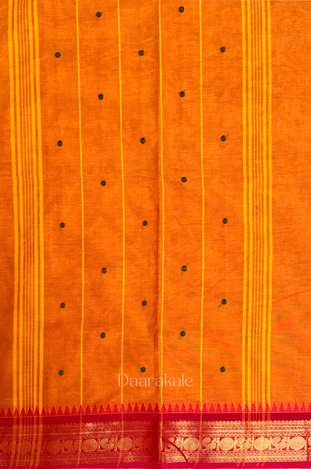Chettinad Mustard Pink Butta Cotton Saree