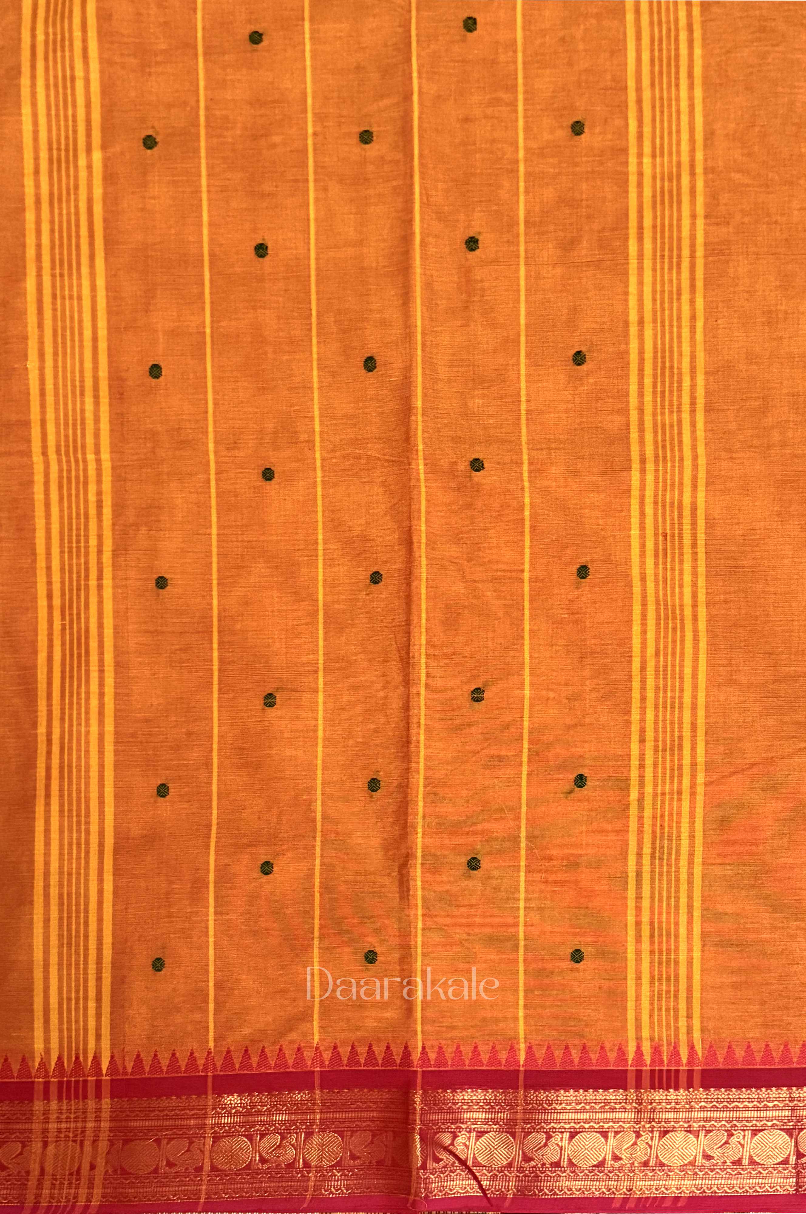 Chettinad Mustard Pink Butta Cotton Saree